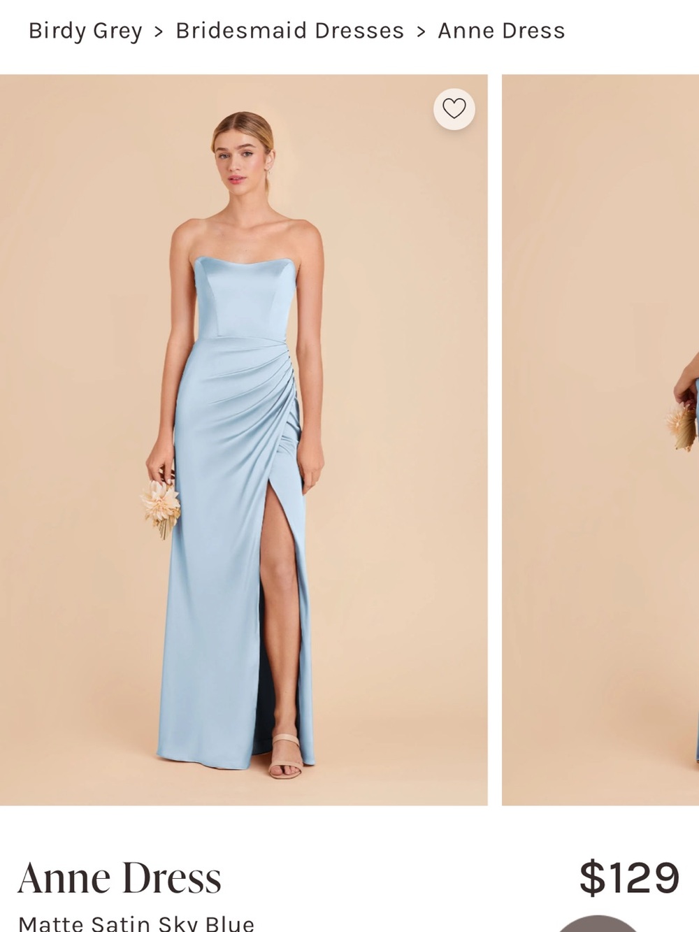 Birdy Grey Light Blue Satin Spaghetti-Strap Maxi Dress